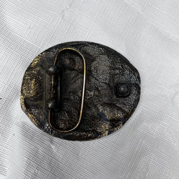 NRA Golden Eagles VTG Belt Buckle Brass USA Made Hunter National Rifle Assn - Picture 6 of 7